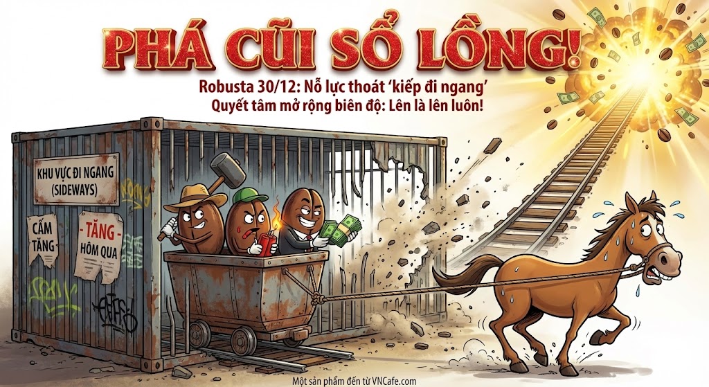 Phân tích Robusta 30/12: Thị trường đang tiếp tục nỗ lực phá vỡ thế đi ngang của ngày hôm qua để mở rộng biên độ tăng